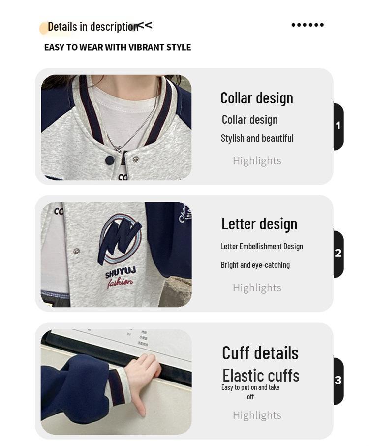 Stylische Baseballjacke für Mädchen - Frühling/Herbst 2025 Mode für große Kinder