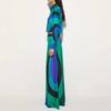 European & American Printed Satin Shirt and Wide-Leg Trousers Set