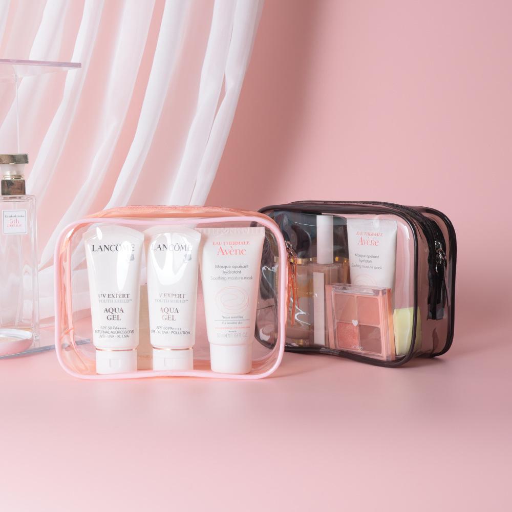 Large PVC Waterproof Cosmetic Bag with Multi-functional Compartments and Wet-Dry Separation