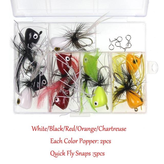 

Попперс Bimoo нахлыстом, плавучая приманка-поппер для ловли синежаберного окуня, белый, красный, черный, шартрез, оранжевый #2