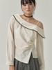 SORRY, TOO MUCH LOVE One-Shoulder Off Drape Blouse_Ivory