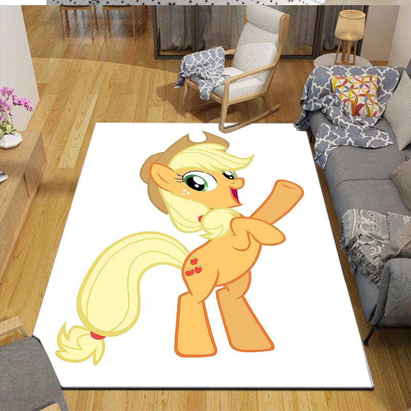 Applejack My Little Pony Home Sofa Decoration for Living Room & Bedroom, Non‑Slip Play Flannel Floor Mat for Game Room
