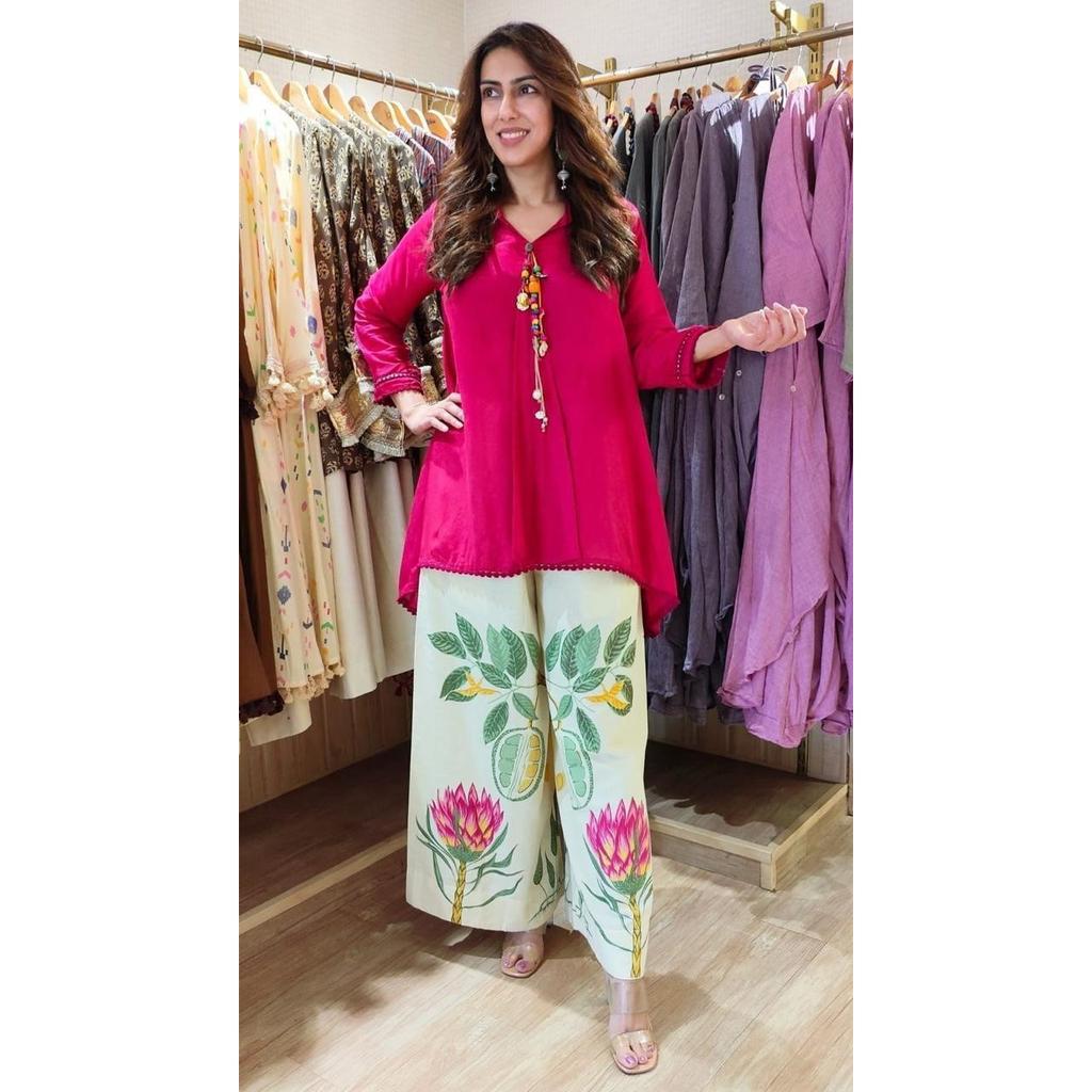 Indiase Bollywood Etnische Kurti Palazzo Set Dames Designer Top Kurta Set Jurk