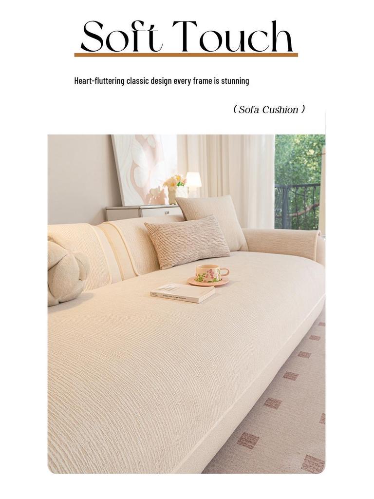 All-Season Non-Slip Cotton-Linen Sofa Seat Cover