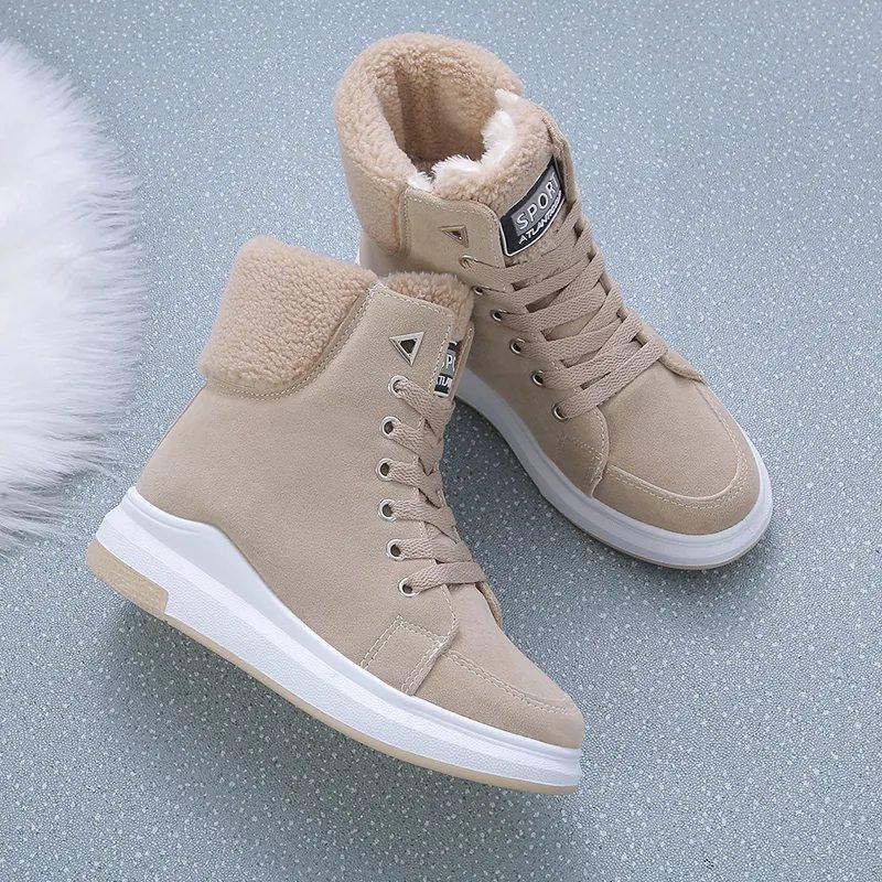 Winter Boots Female Velvet Warm Short Tube Female Boots Korean Version of The Casual Snow Boots Students with A Hundred Cotton Shoes