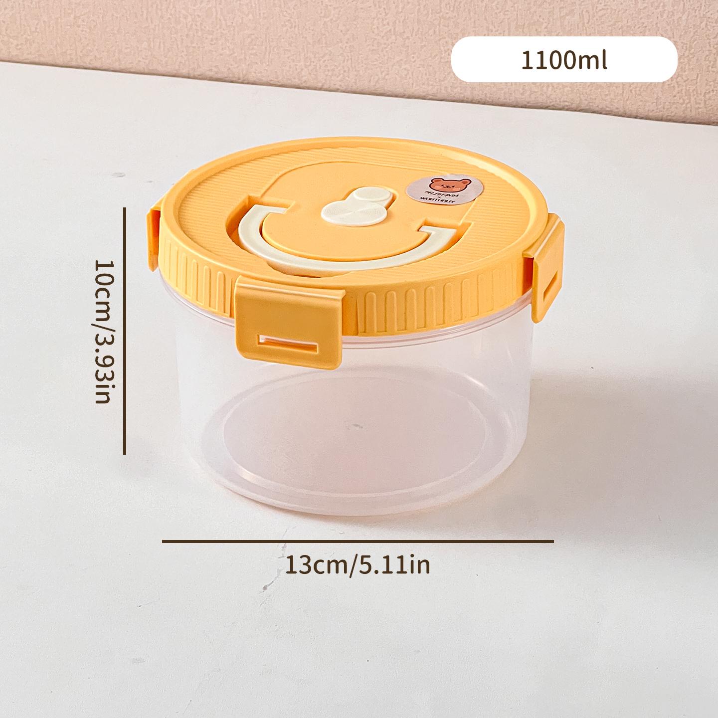 

1100Ml Stackable Plastic Bento Lunch Box With Handle Microwave Safe Portable Sealed Fruit Salad Food Container For School Picnic 3000ml жовтий
