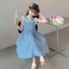 Girls' Stylish Plaid Sleeveless Princess Dress