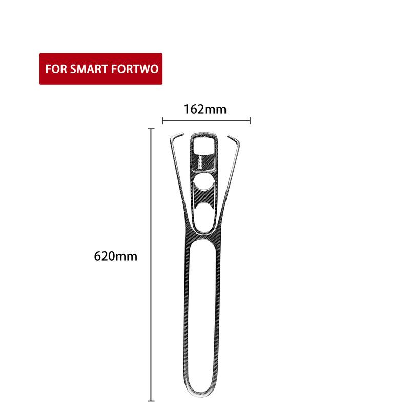 For Benz Smart Fortwo 2011-2015 Carbon Fiber Central Armrest Gear Shift Panel Suits Trim Cover Car Interiors Accessories Sticker