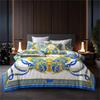 Set Biancheria da Letto Stile Barocco di Lusso Stampa Digitale Dimensioni Queen King Set Copripiumino Federe in Lino Tessili per la Casa