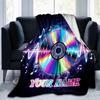 1PC Custom Name Music Waves Flannel Blanket Versatile,all-season Throw Suitable for the Living Room,bedroom,camping,travel,and Gift