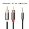 1m High Quality 3.5mm Male To 2 RCA Male Audio Adapter Cable Y Splitter Aux Cord Line (Black)