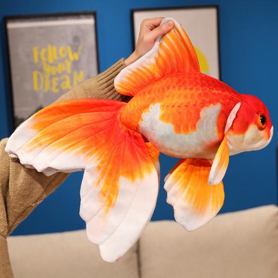Goldfish Plush Doll Realistic Fish-shaped Throw Pillow Soft Stuffed Animal Doll for Home Decor Kids Gift And Cuddle Companion