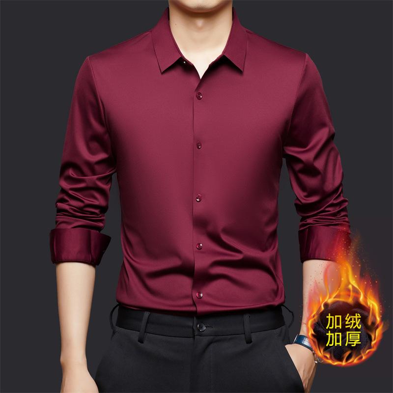 Мужская рубашка Business Casual Не мнущаяся рубашка M красный