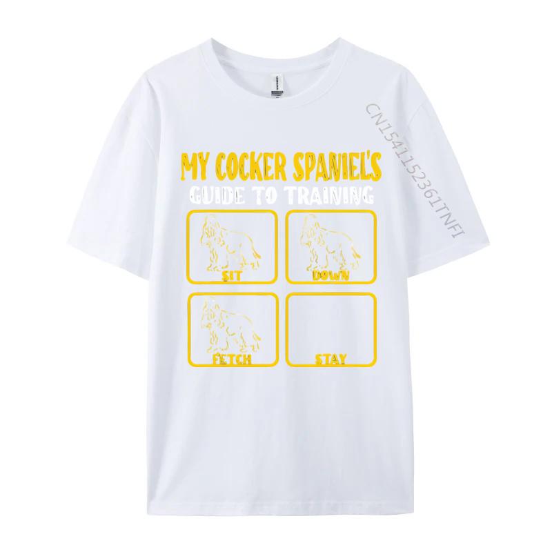 

Funny Cocker Spaniel Training Guide Tshirt Black T Shirts Personalized Hip Hop Cotton Tops Tees Comfortable for Male S
