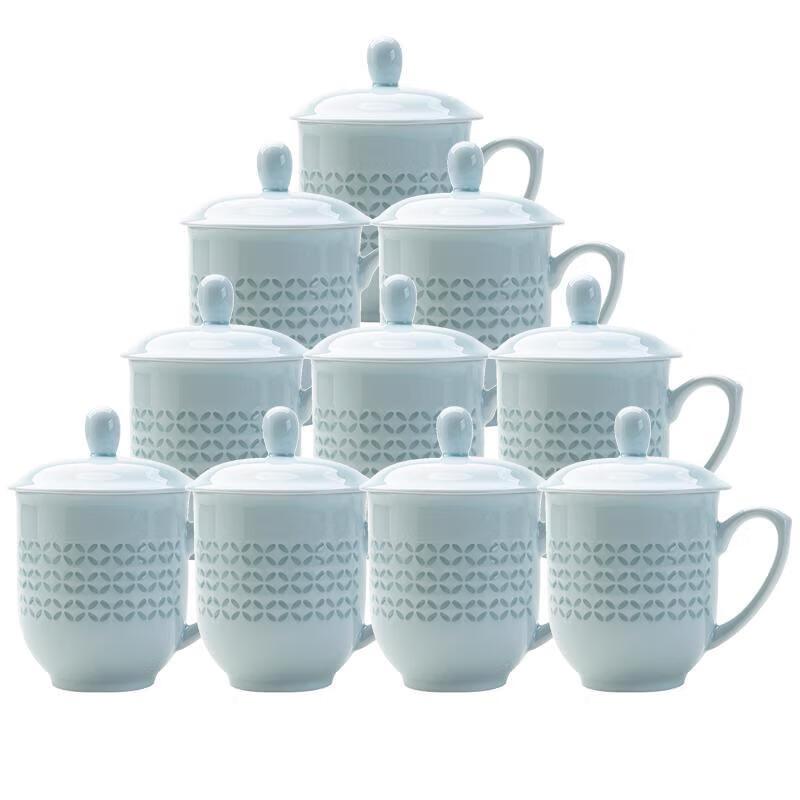 Jihang Ceramic Teacup Set with Lids