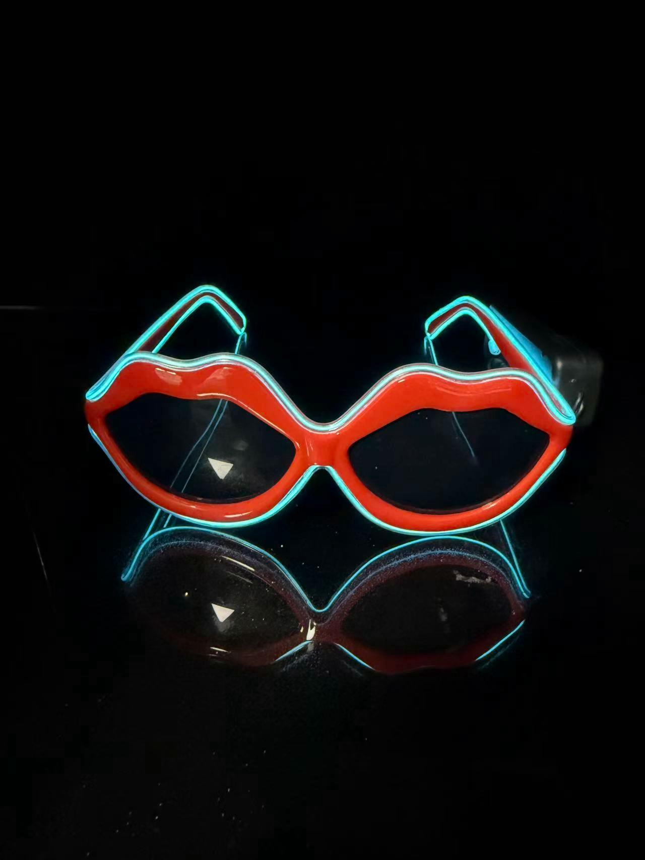 

Wireless EL luminous glasses disco luminous LED online celebrity sunglasses pixel KTV bar atmosphere concert flash High Quality green