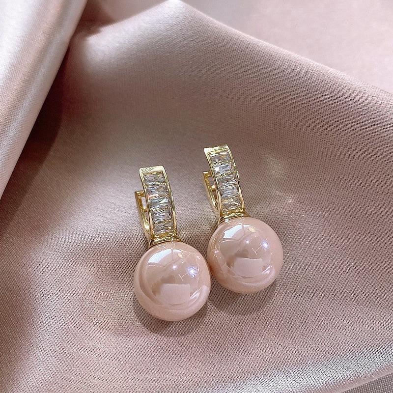 

Сережки, Сережки з рожевими перлами, Жіночі нішеві сережки-застібки, Легкі розкішні французькі сережки