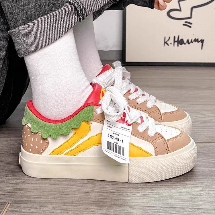 Thick baseplate shoes women's autumn new niche original burger shoes versatile American casual bread shoes