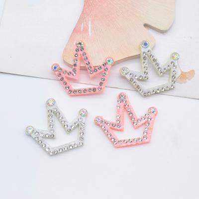 20Pcs 32*28mm Crown Rhinestone Appliques for DIY Crafts Stick On Scrapbooking Patches Headwear Hair Clips Bow Decor Accessories