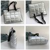 Large Puffy Shoulder Bag Filled Cotton Soft Padded Winter Handbag Women Pillow Shopper Bag for