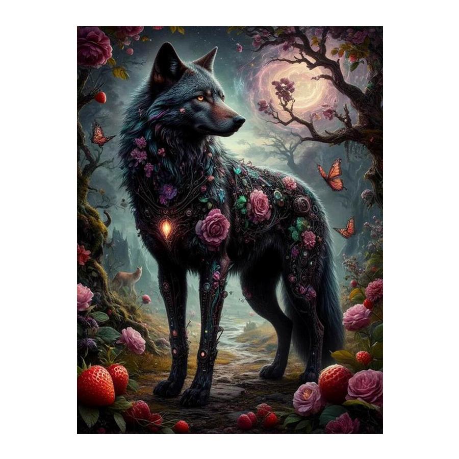 Diamonds Art Painting Wolf Owl Leopard Cat Diy Full Square Round Drill Rhinestone Embroidery Animal Deer and Crow Mosaic Cross Stitch Kits