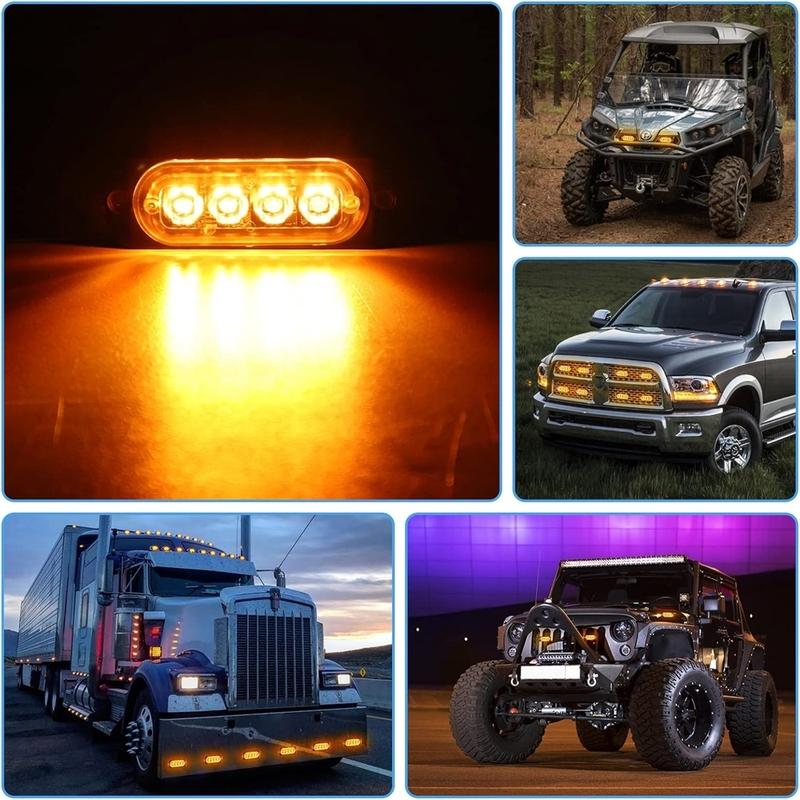 LED Emergency Light 12V 24V Amber LED Truck Car Grille Lights Flasher LED Emergency Beacon Strobe Signal Light
