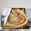 Enchanted Fairy Blanket - Cozy Plush Throw featuring a Woman with Golden Hair and Crystal Butterfly Wings, Ethereal Design with