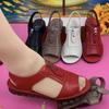 Mode Damen Sandalen Weiche PU Leder Sandalen Sommerschuhe für Damen Elegant Reißverschluss Flache Sandalias Mujer Rutschfestes Sommer-Schuhwerk Damen