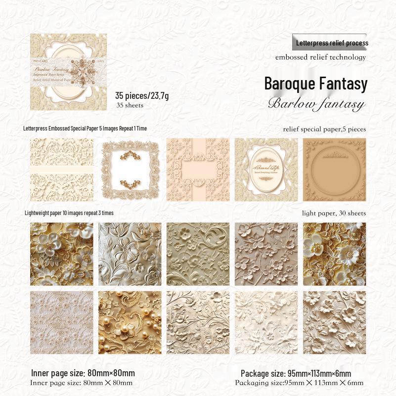 Mo Ink Double Pack: 35 Embossed Letterpress Sheets in 4 Styles for DIY Collage