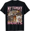 My Tummy Hurts Funny Cat Meme Bootleg Graphic T-Shirt