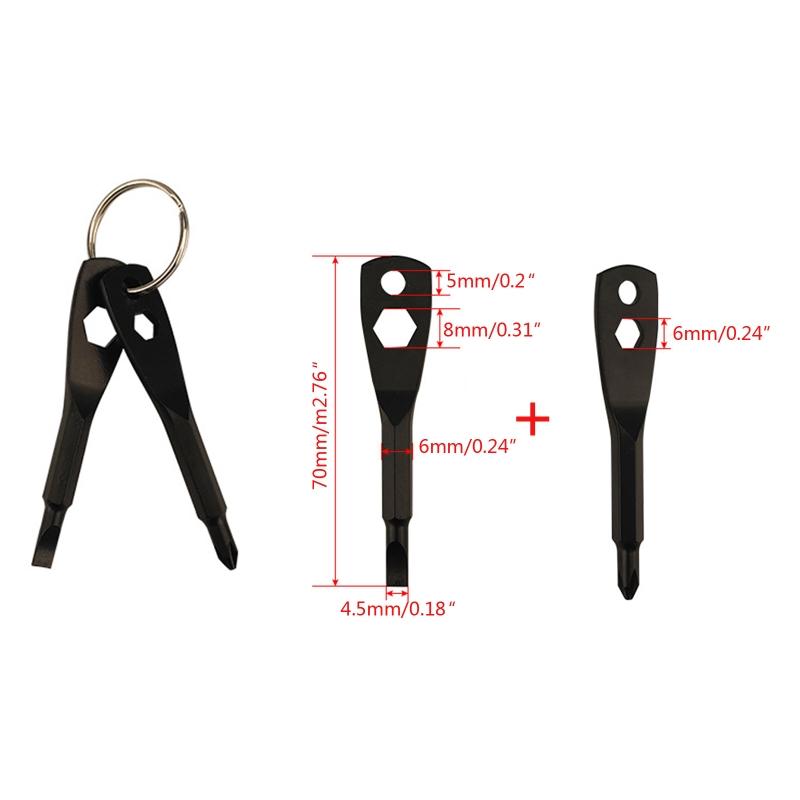 Portable Screwdriver Keychain Multifunction Set Nut Driver Wrench Repair Hand Tool Pocket Screwdrivers Flat/Phillips