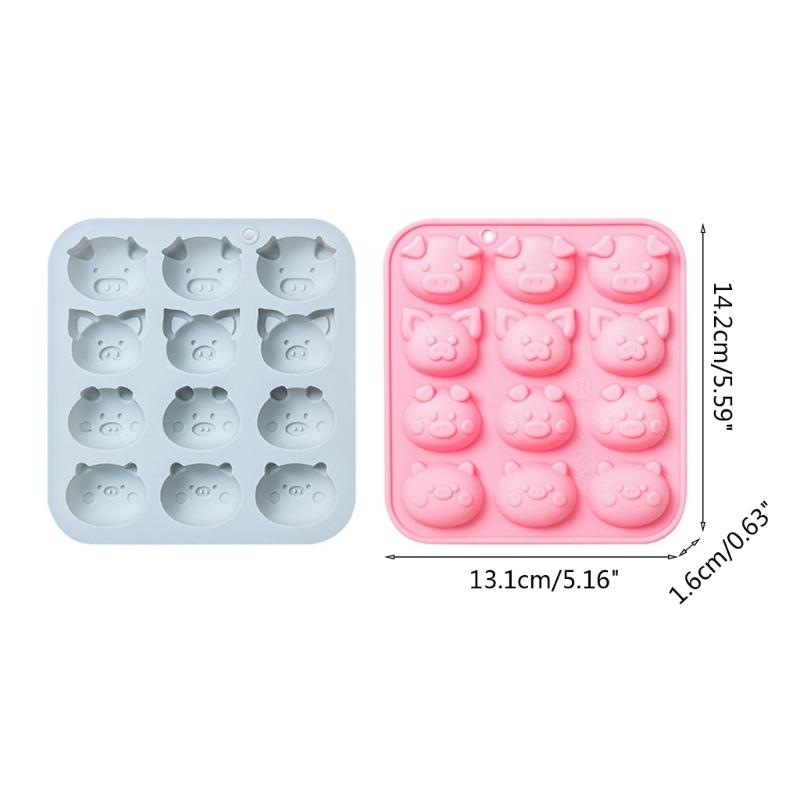 Schweinchenförmige Zucker-Silikonform, Kuchenform, Gemüse-Fudge-Form, Schokoladeneisblock, französische Dessert-Kuchendekorationen