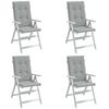 VidaXL Set of 4 High Back Chair Cushions, Balcony Pillows, Seat Cushions Patio Garden Terrace Outdoor, 4002413