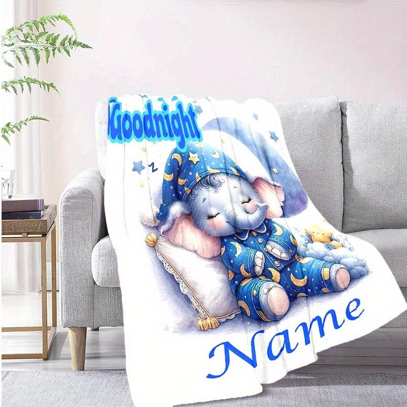 Good Night Elephant Customize Your Name Blanket Warm Comfortable And Soft Blankets Are Suitable For Home Lunch Break Blanket Office Sofa Sofa Gift To