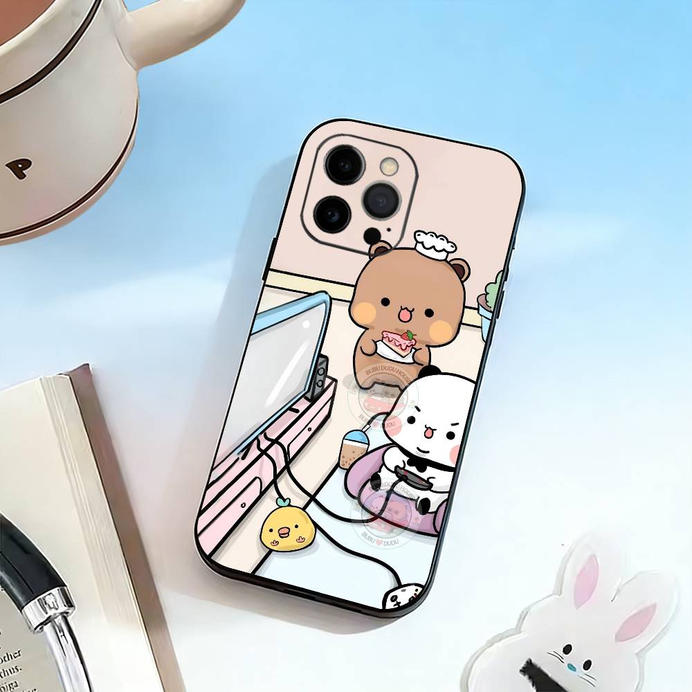 Cute BuBu-DuDu Du  Phone Case For iPhone 17,16,15,14,13,12,11 Plus,Pro Max,XS,Soft Silicone Black Cover