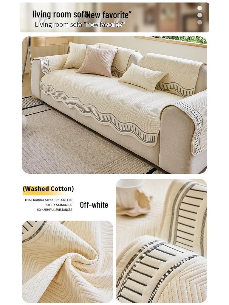 2026 All-Season Non-Slip Washable Cotton Sofa Cushion with Simple, High-End Style