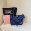 Large Capacity Student Tote Bag Solid Color Shoulder Crossbody Bag