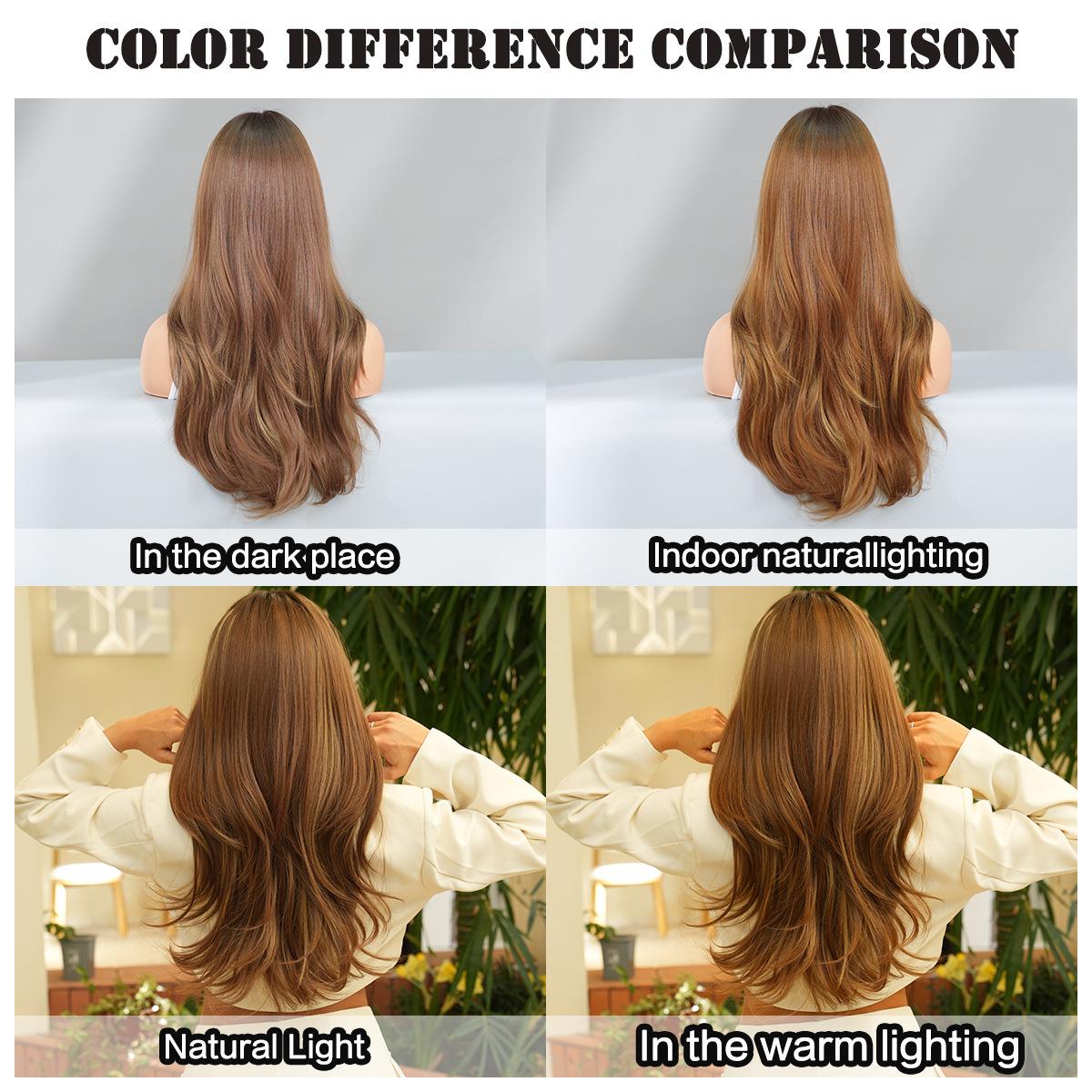 Длинный кудрявый парик цвета пепельно-зеленый и карамельный балаяж - термостойкий — фото 6