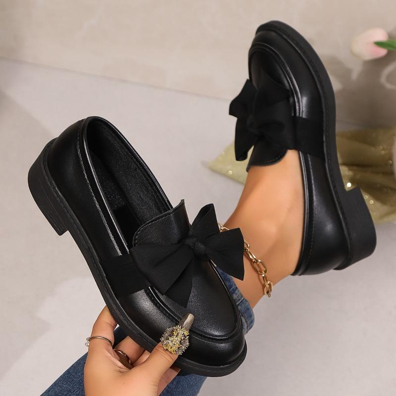 Mode Chunky Platform Sleehakken Dames Schoenen Zomer 2025 Ketting Strik Decoratie Instappers Casual Schoenen Vrouw Zachte Zool Leren Loafers Maat 41