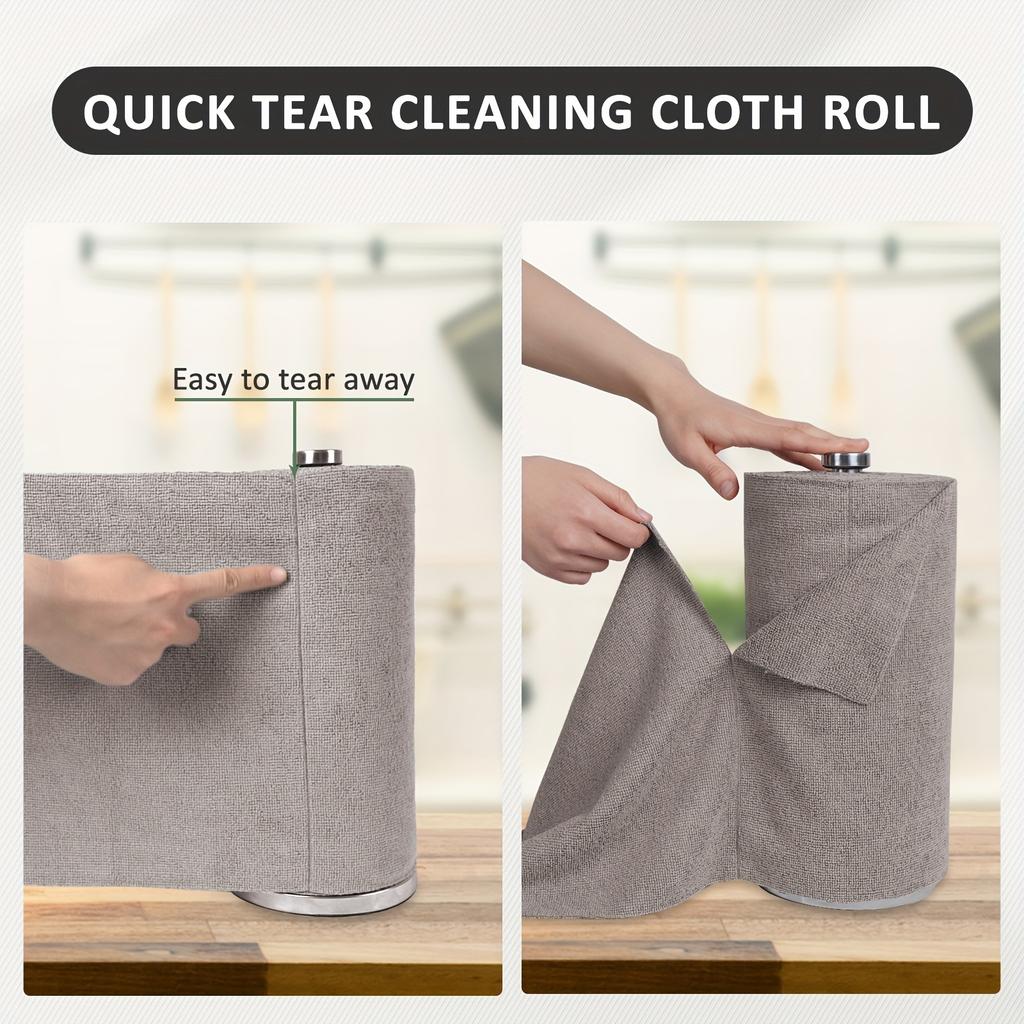 high quality50 Pack Washable Reusable Cleaning Cloths Microfiber Towel Tear Away Cleaning Towels Roll 12×12 Absorbent Rags Drying Dishcloths For