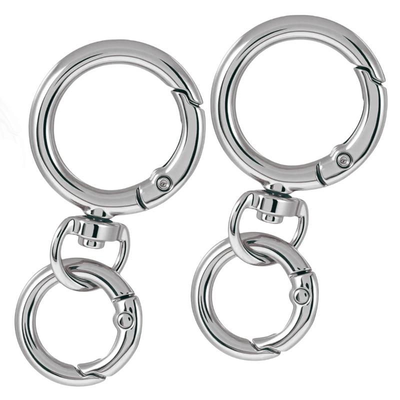 

2/5/10 шт. Круглый карабин-защелка кольца O Поворотный крючок-триггер Металлические застежки Брелок для сумочки Шнурки Поделки своими руками 2pcs серебряный