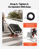 Stair Climbing Cart, 150 Kg Stair-Climb Capacity, Aluminum Alloy Folding Trolley Cart with Telescoping Handle, 6 Wheels and 2 Bungee Cords, Stair