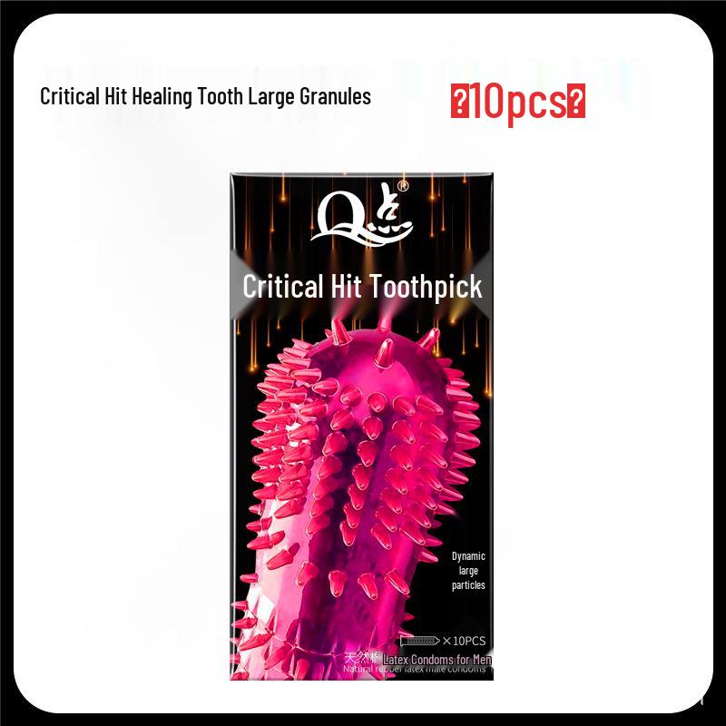 Q Point Ultra-Thin Pink Condoms with 3D Surrounding Particles - Odorless, Super Lubricated, Female Pleasure Enhancing.