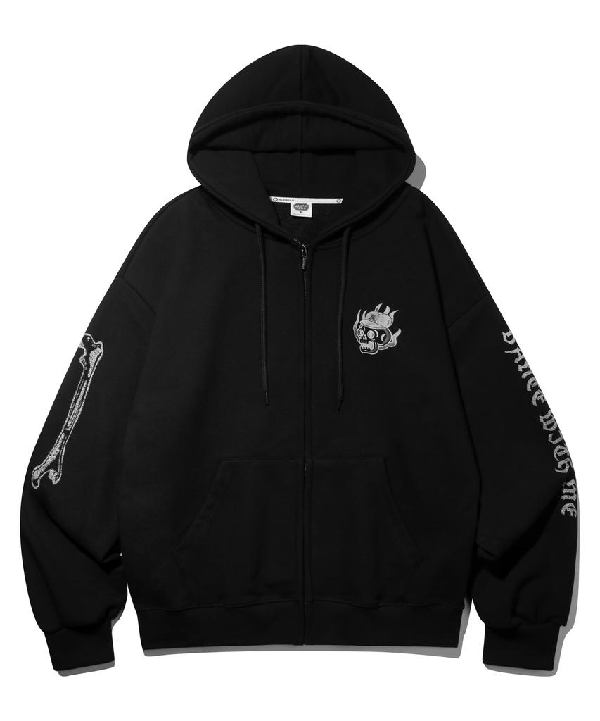 Alvinclo Burning Skull Oversized Zip-Up Hoodie Azh889 (3 Colors)