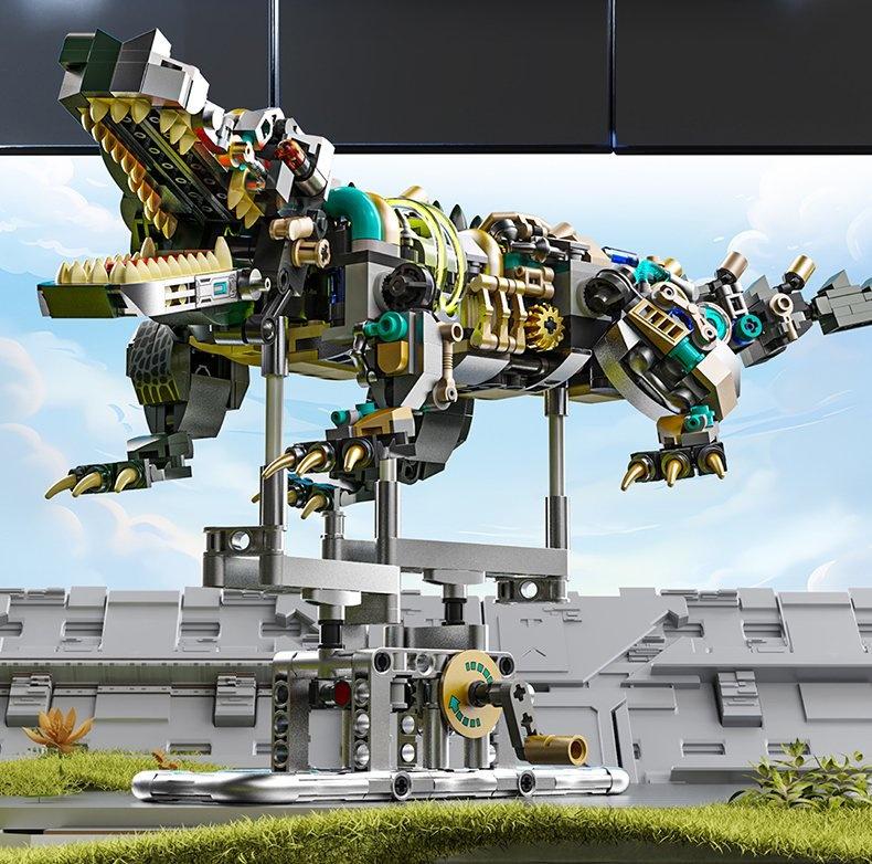 

Mechanical Crocodile Building Blocks, Assembled Building Block Model, Easy To Assemble And Operate, Perfect For Holiday Gifts M