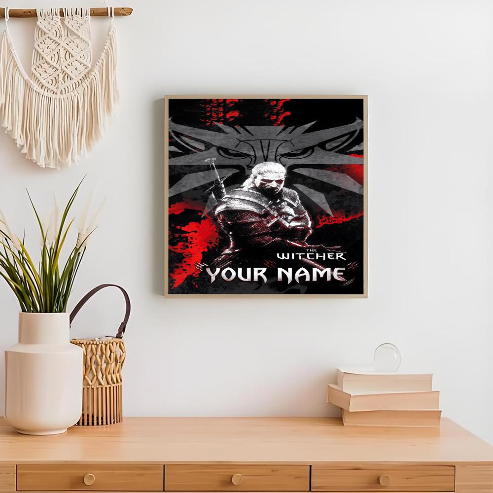 The Witcher 3 Customize Your Name Diamond Painting Round Diamond Diy Frameless Holiday Artwork Suitable For Home Office Wall Decoration