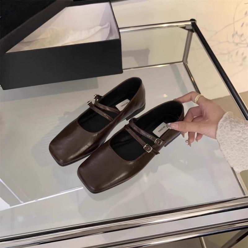 

Silver light mouth single shoes women s autumn new temperament square head Mary Jane shoes 40 темно-коричневого