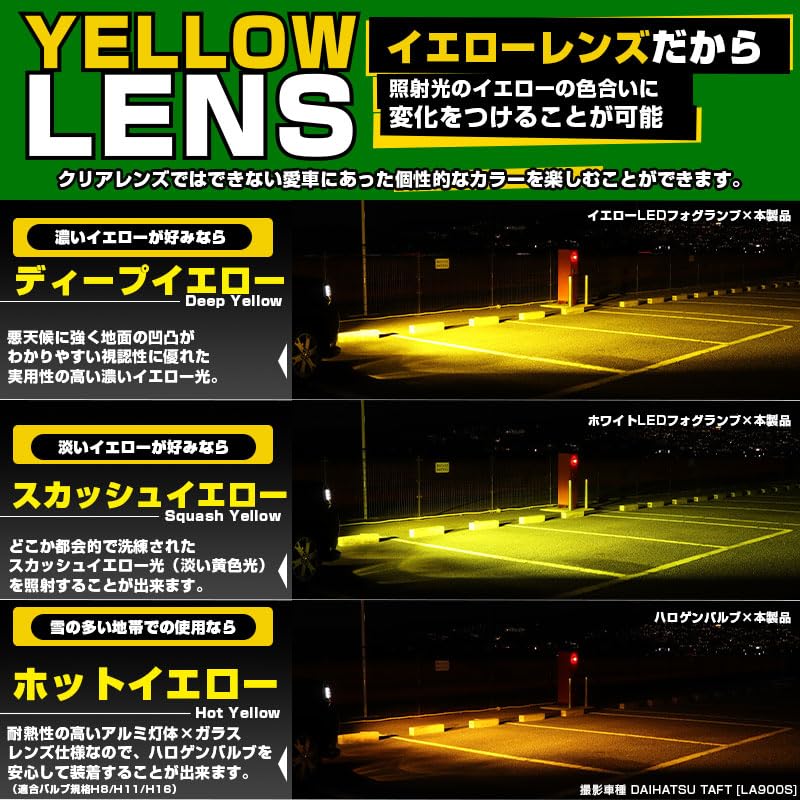 Pikakyu Micro Glass Lens Fog Lamp Unit for Daihatsu Converts To and H16 Replaces OEM LED Fog Compliant Model 66165 Vehicles, H8, H11, Bulbs, Lamps,
