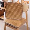 4 Piece Breathable Summer Chair Pad Non-slip Seat Cover Rattan Cooling Seat Cushion  Office