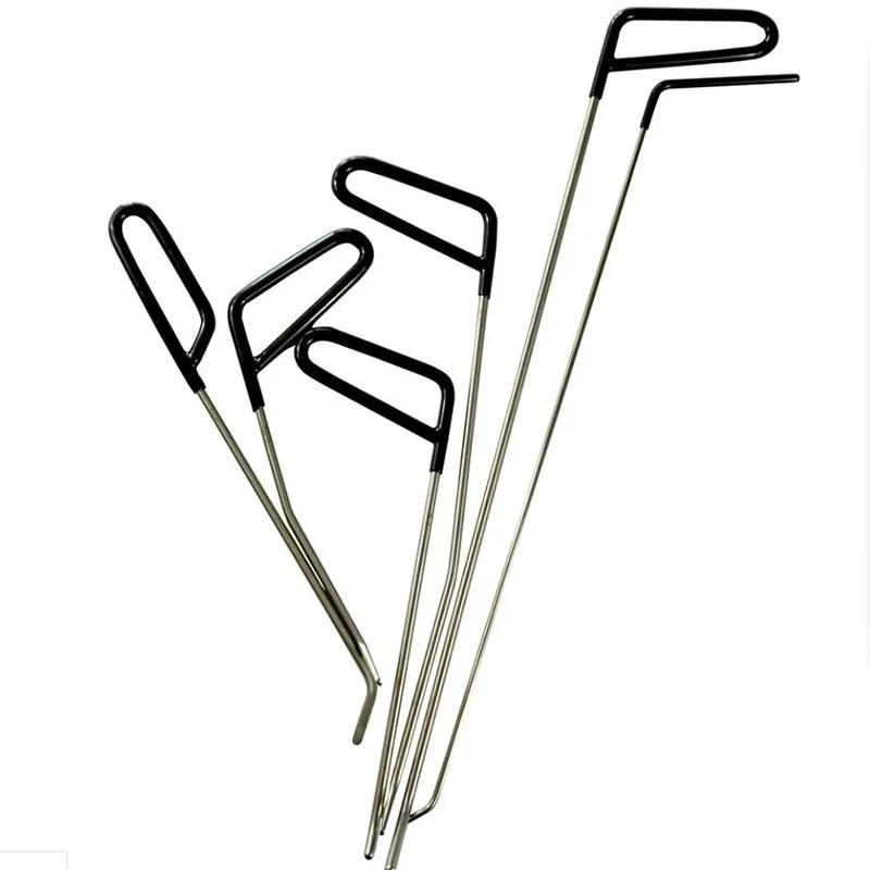 6pcs Car Dent Repair Hooks Stainless Steel Push Rods Car Body Dent Removal Crowbar Kit for Auto Door Dings Dent Repair Tools Kit